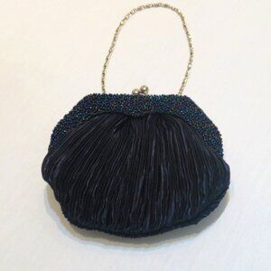 Beaded Evening Bag- Dark Blue